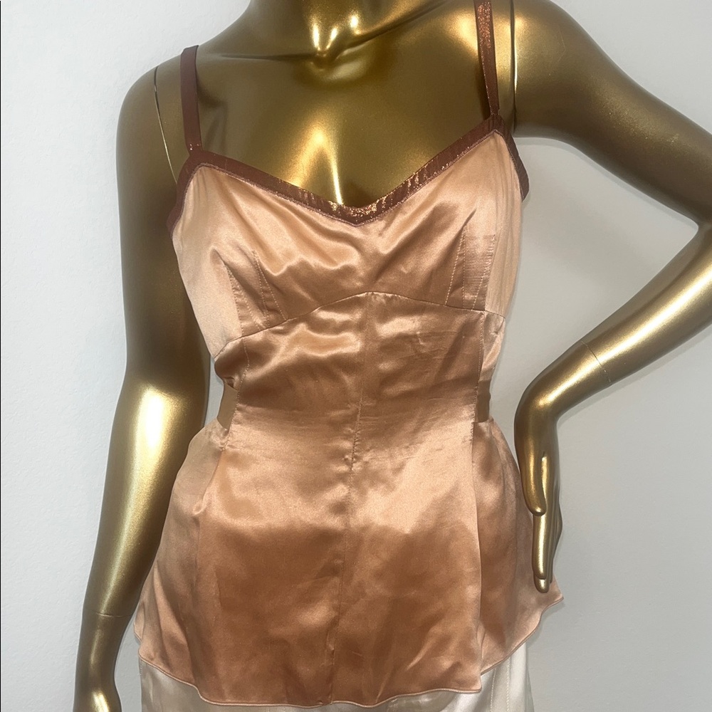 Dolce Gabbana Silk Bronze Metallic Women’s Cami Top